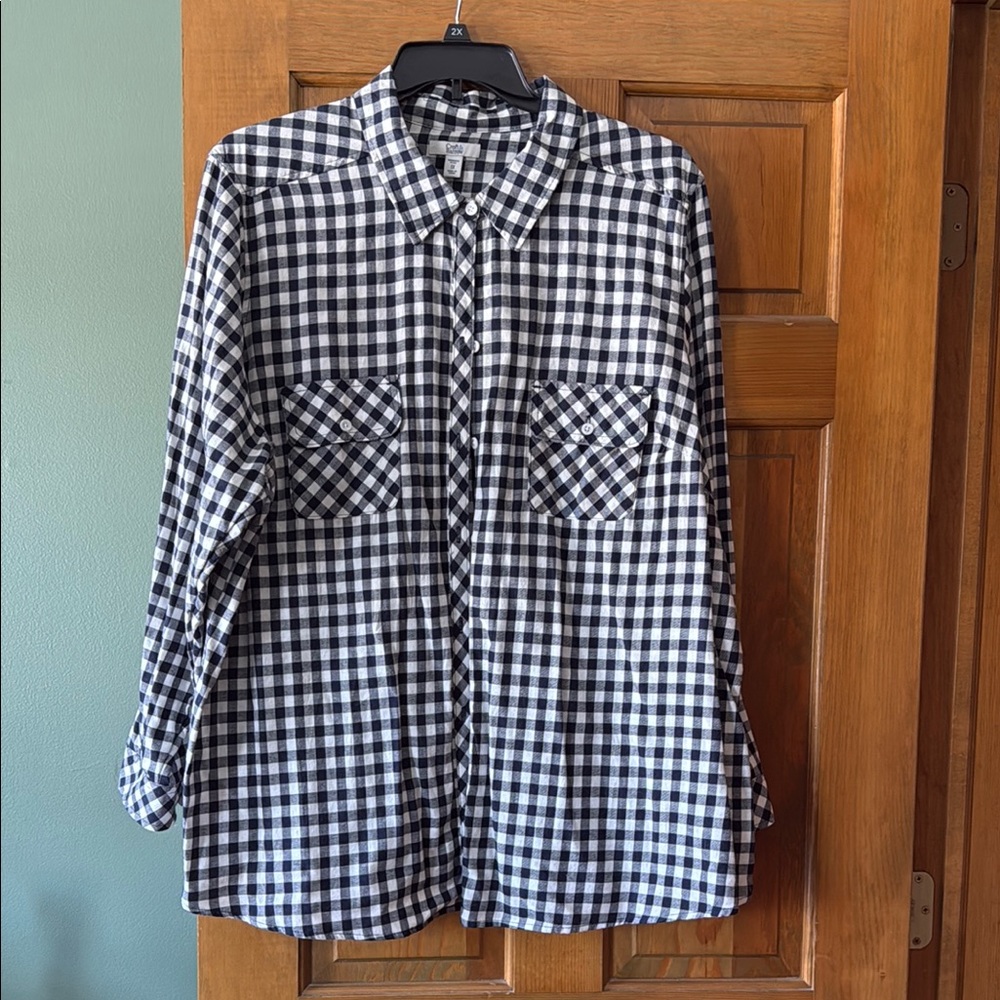 Blue and White Checkered Shirt